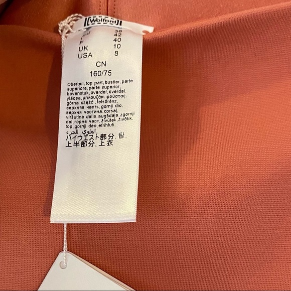 LAST CALL Wolford Asymmetric stretch skirt in mid coral - Picture 5 of 10